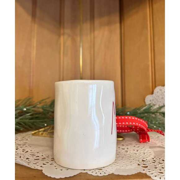 Rae Dunn Mr Mrs Ceramic Mug Ornament Red White Ribbon First Christmas Together - Picture 7 of 8